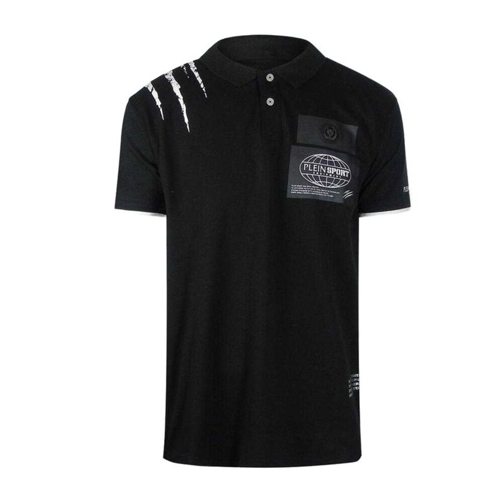 Plein Sport Mens Scratch Polo Shirt / Black